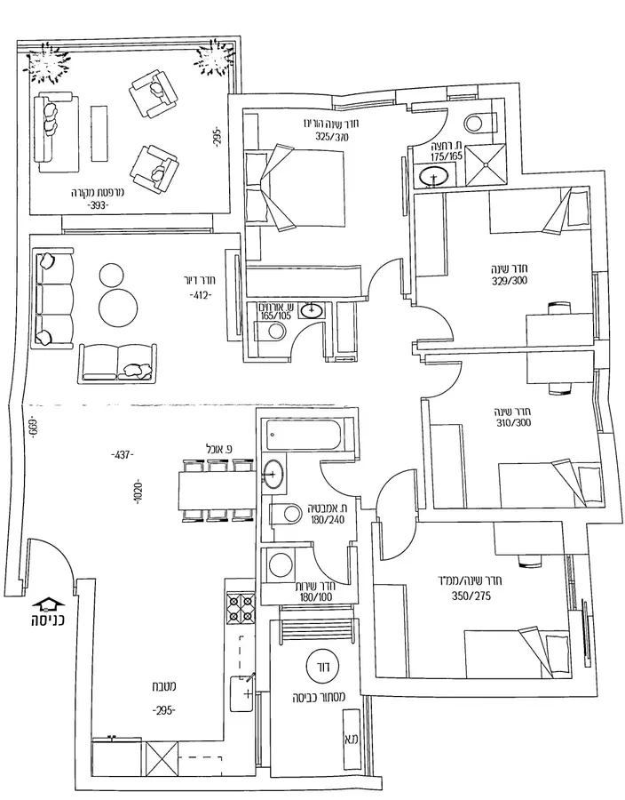 למכירה פריסייל פרויקט השקד קרית אונו דירה 5 חדרים גודל 119 מ";ר מרפסת 15 מ";ר